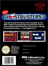 Box back cover for New Ghostbusters 2 on the Nintendo NES.