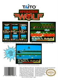 Box back cover for Operation Wolf on the Nintendo NES.