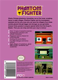 Box back cover for Phantom Fighter on the Nintendo NES.