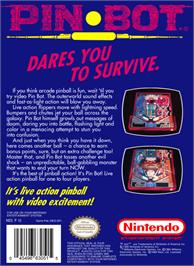 Box back cover for PinBot on the Nintendo NES.