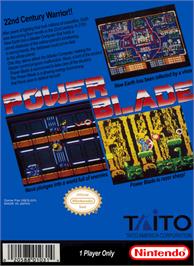 Box back cover for Power Blade on the Nintendo NES.