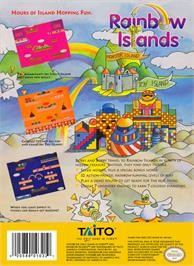 Box back cover for Rainbow Islands on the Nintendo NES.