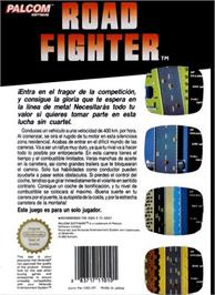 Box back cover for Road Fighter on the Nintendo NES.