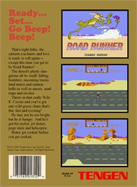 Box back cover for Road Runner on the Nintendo NES.
