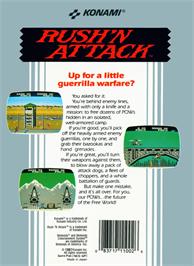 Box back cover for Rush'n Attack on the Nintendo NES.