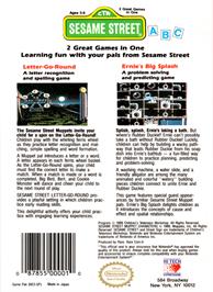Box back cover for Sesame Street A B C on the Nintendo NES.