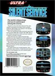 Box back cover for Silent Service on the Nintendo NES.