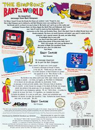 Box back cover for Simpsons: Bart vs. the World on the Nintendo NES.