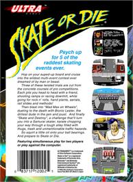 Box back cover for Skate or Die on the Nintendo NES.
