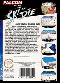 Box back cover for Ski or Die on the Nintendo NES.