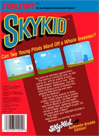 Box back cover for Sky Kid on the Nintendo NES.