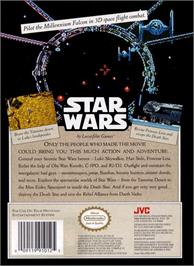 Box back cover for Star Wars on the Nintendo NES.