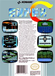 Box back cover for Super C on the Nintendo NES.