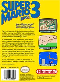 Box back cover for Super Mario Bros. 3 on the Nintendo NES.