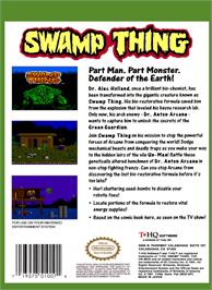 Box back cover for Swamp Thing on the Nintendo NES.