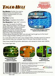 Box back cover for Tiger Heli on the Nintendo NES.