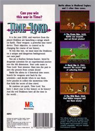Box back cover for Time Lord on the Nintendo NES.