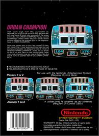 Box back cover for Urban Champion on the Nintendo NES.