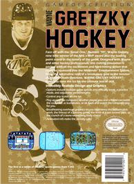 Box back cover for Wayne Gretzky Hockey on the Nintendo NES.