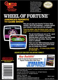 Box back cover for Wheel Of Fortune: Family Edition on the Nintendo NES.
