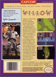 Box back cover for Willow on the Nintendo NES.