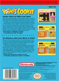 Box back cover for Yoshi's Cookie on the Nintendo NES.
