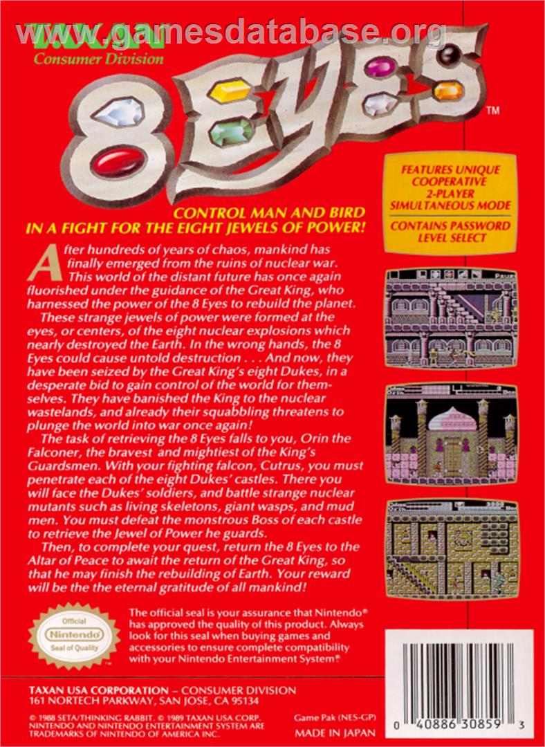 8 Eyes - Nintendo NES - Artwork - Box Back