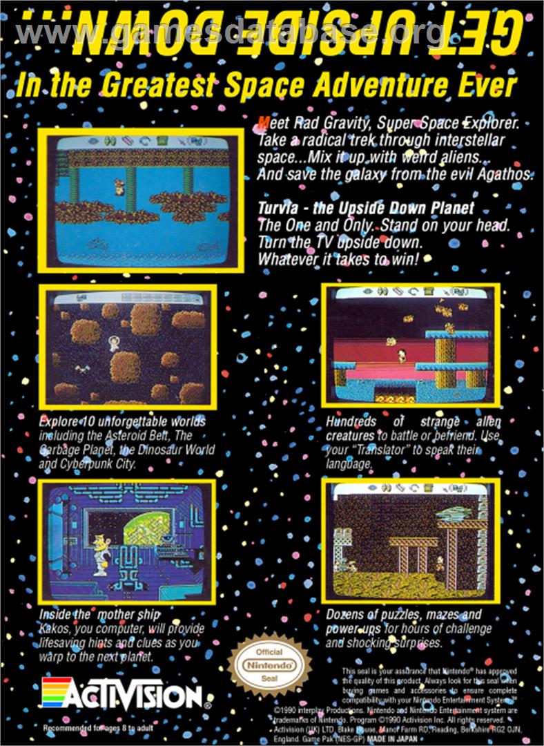 Adventures of Rad Gravity - Nintendo NES - Artwork - Box Back
