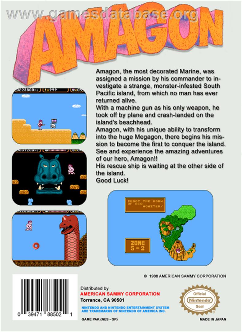 Amagon - Nintendo NES - Artwork - Box Back