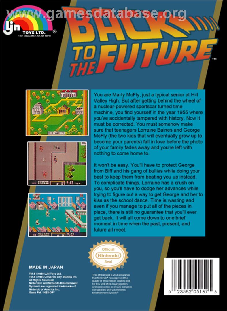 Back to the Future - Nintendo NES - Artwork - Box Back