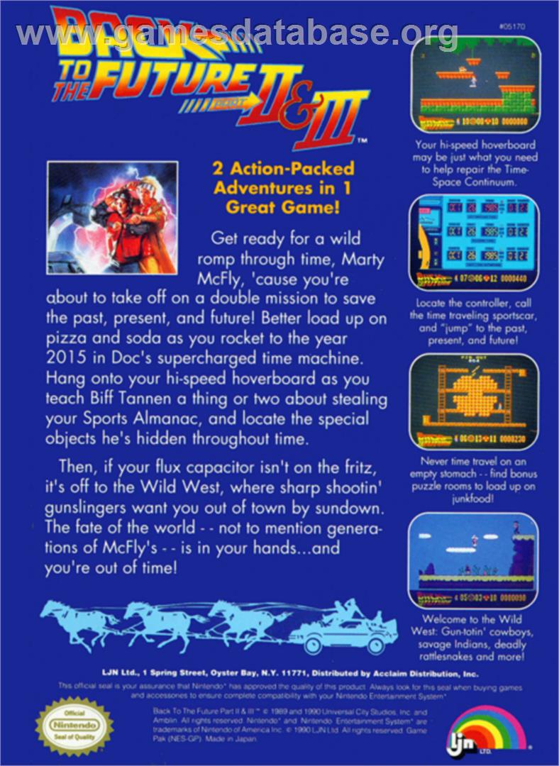 Back to the Future 2 & 3 - Nintendo NES - Artwork - Box Back