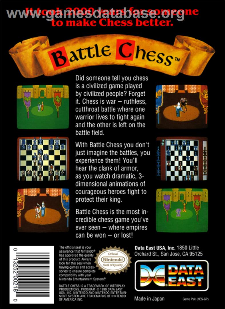 Battle Chess - Nintendo NES - Artwork - Box Back