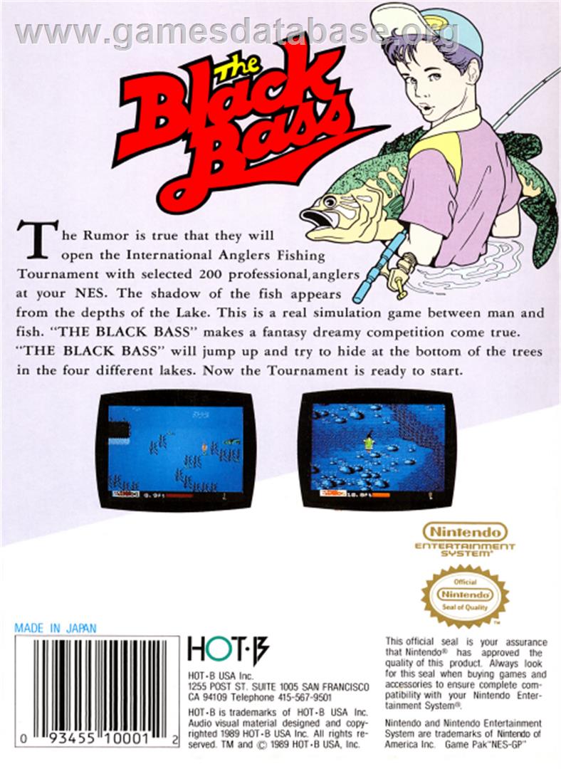 Black Bass - Nintendo NES - Artwork - Box Back