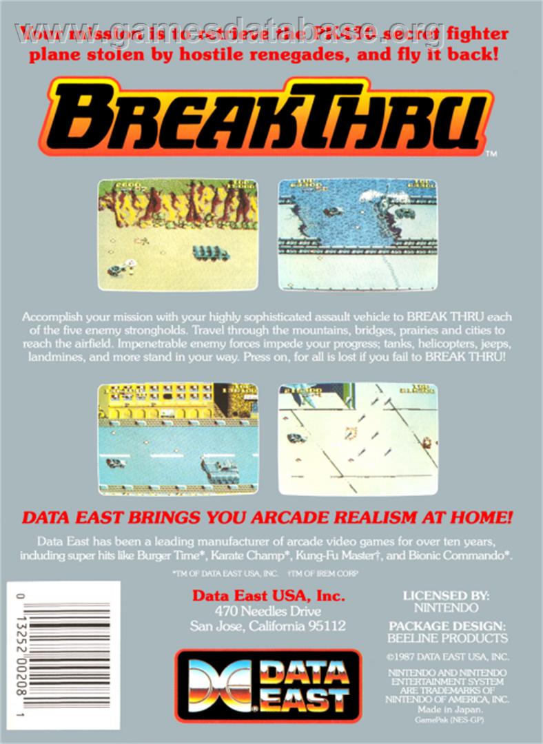 Break Thru - Nintendo NES - Artwork - Box Back