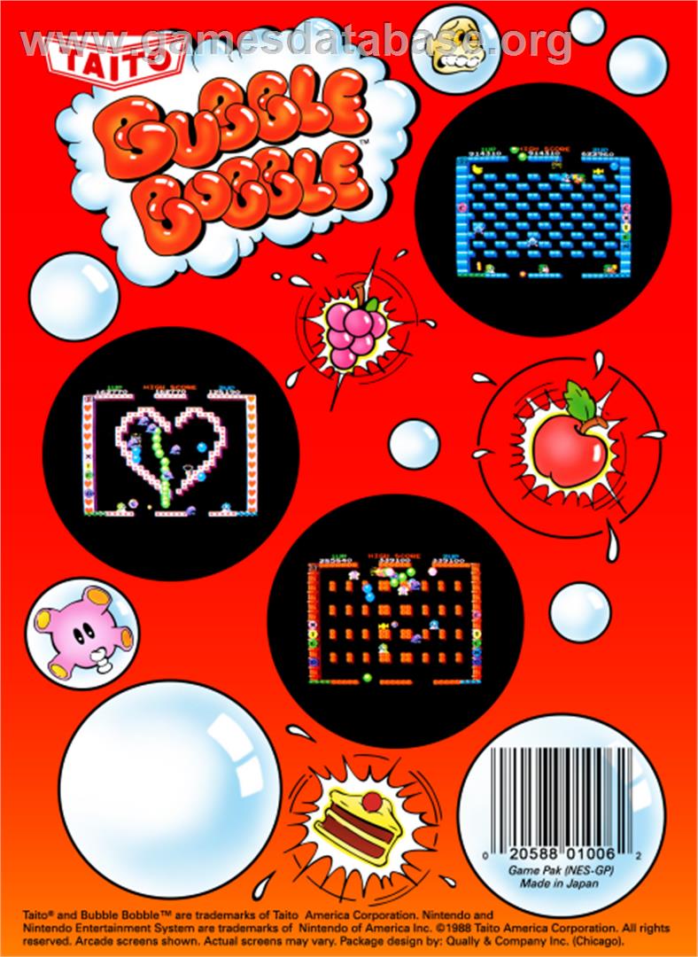Bubble Bobble - Nintendo NES - Artwork - Box Back