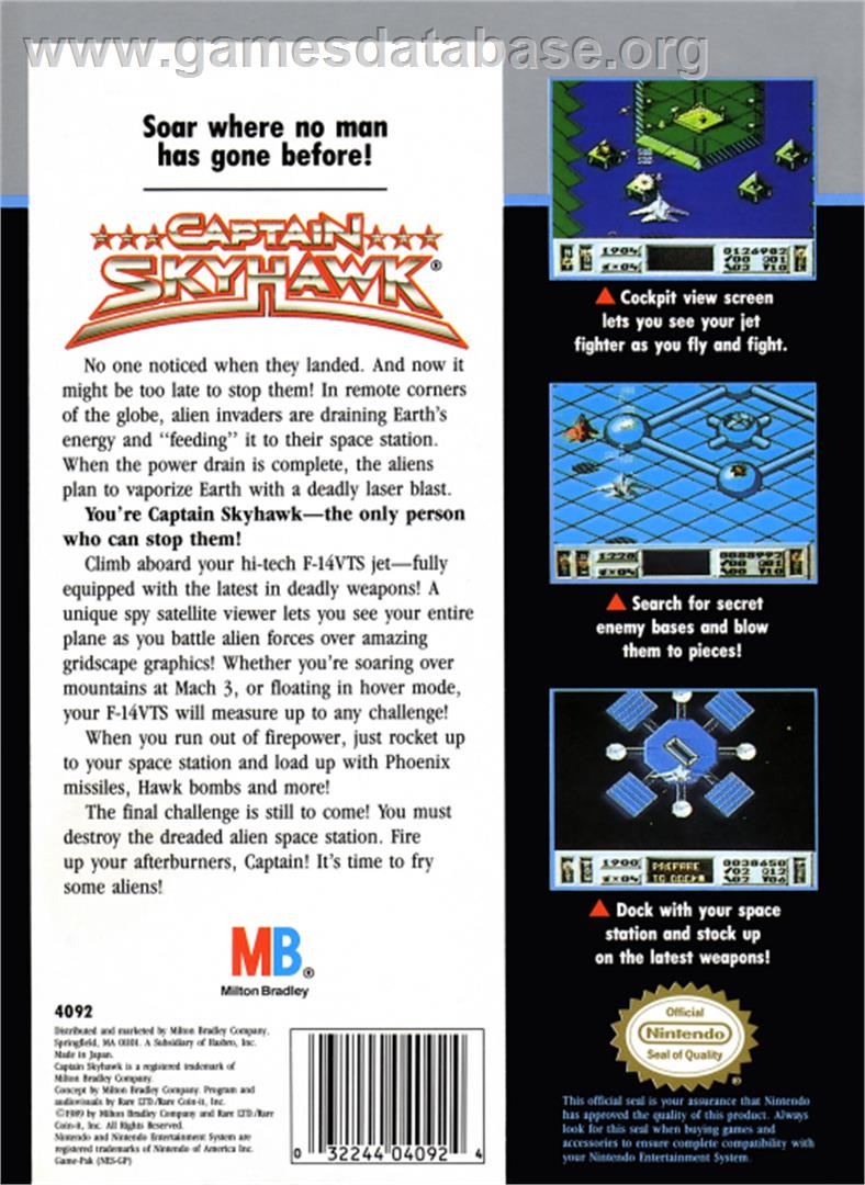Captain Sky Hawk - Nintendo NES - Artwork - Box Back
