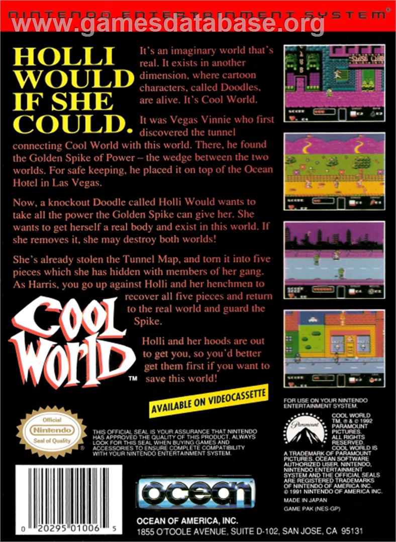 Cool World - Nintendo NES - Artwork - Box Back