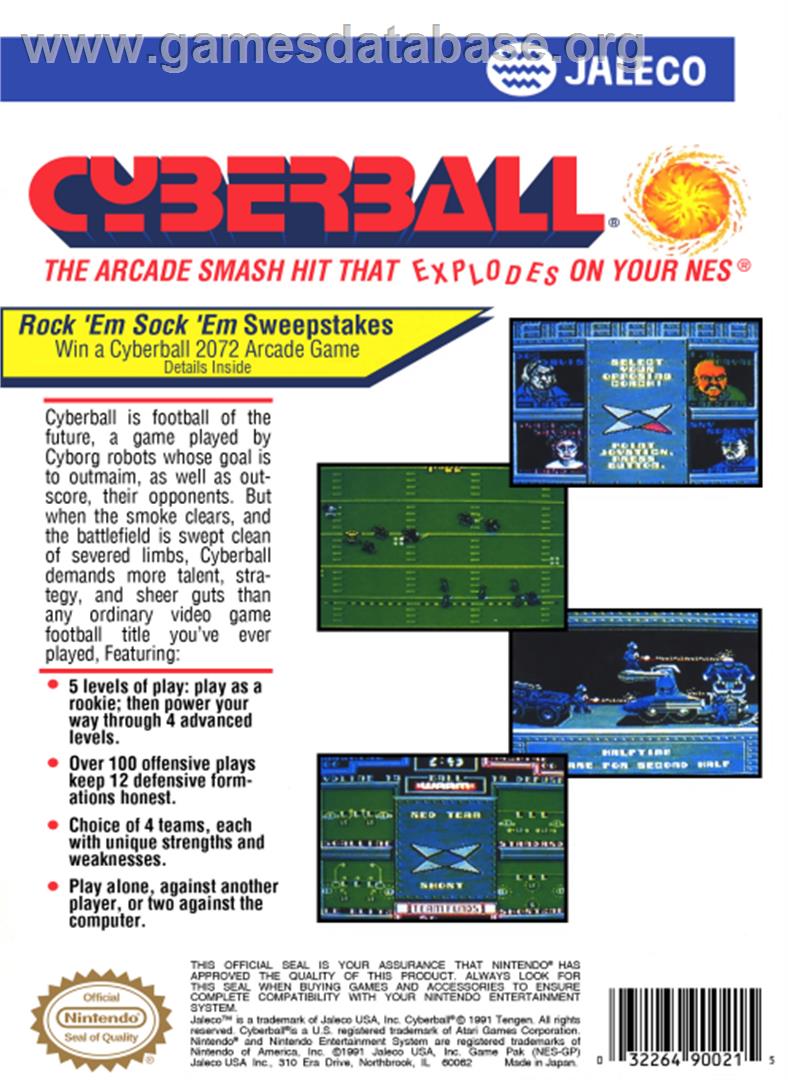Cyberball - Nintendo NES - Artwork - Box Back