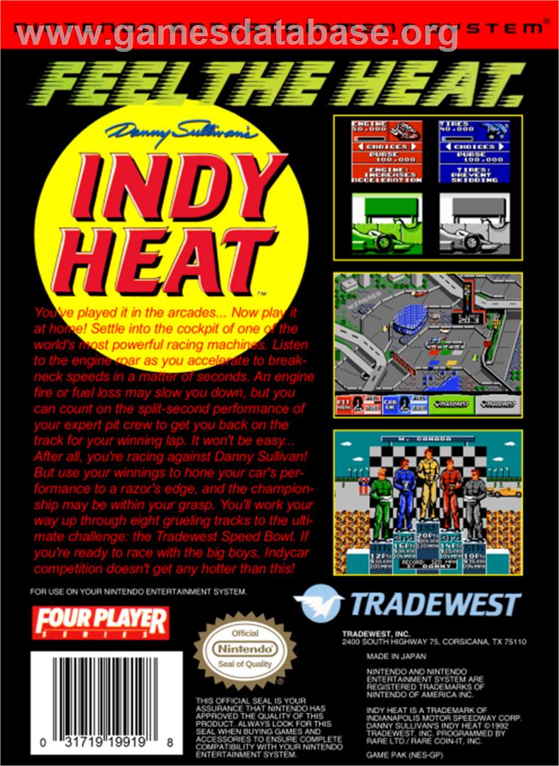 Danny Sullivan's Indy Heat - Nintendo NES - Artwork - Box Back