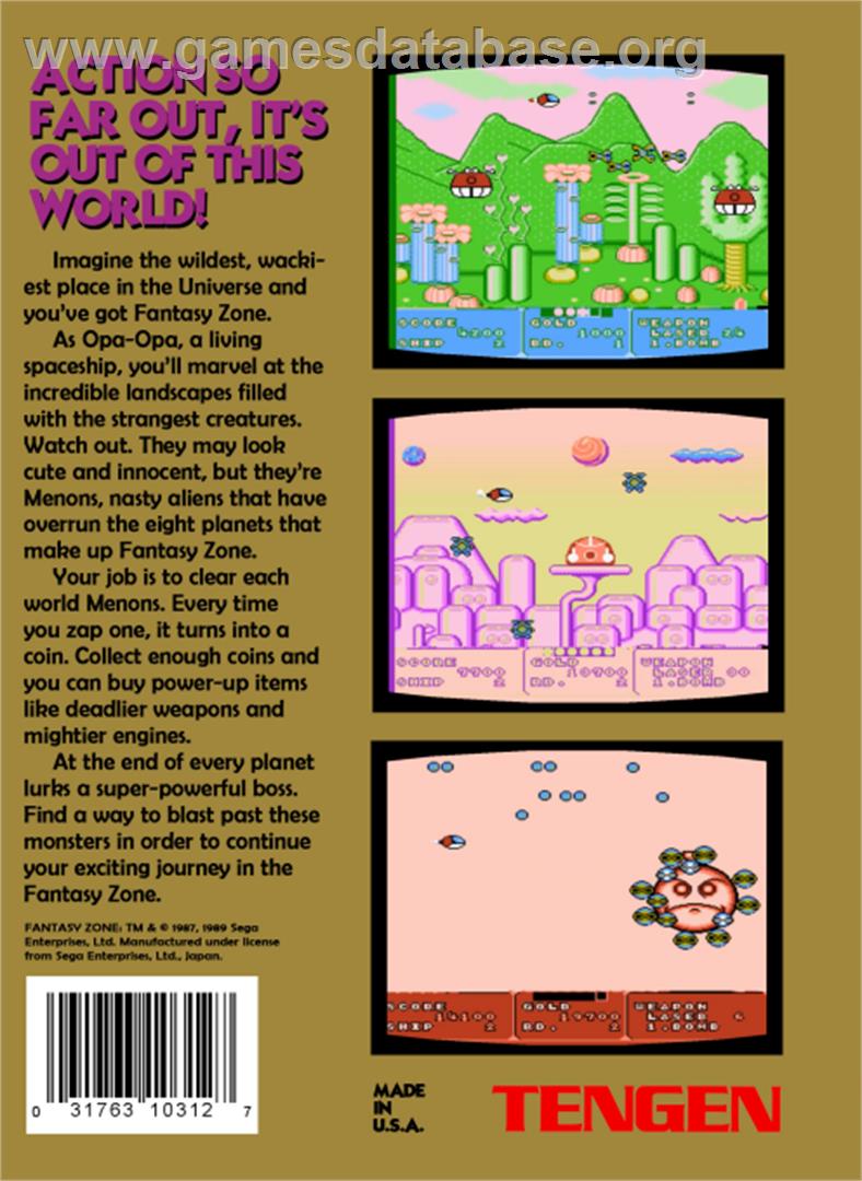 Fantasy Zone - Nintendo NES - Artwork - Box Back