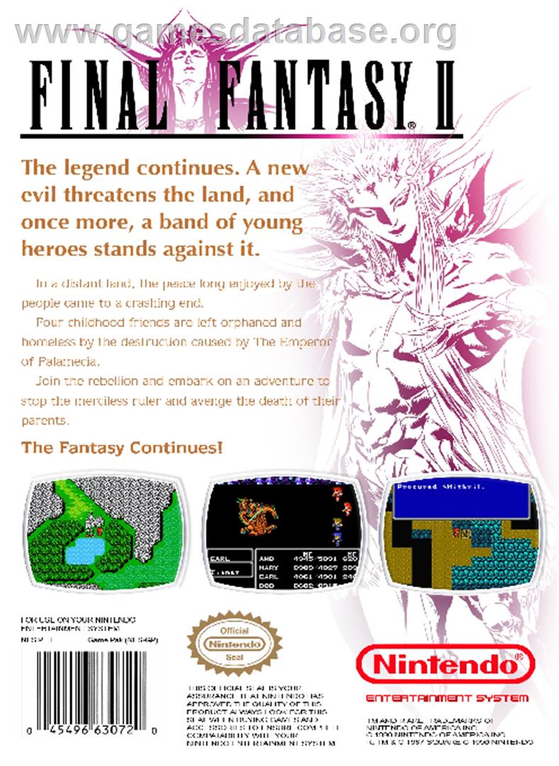 Final Fantasy 2 - Nintendo NES - Artwork - Box Back