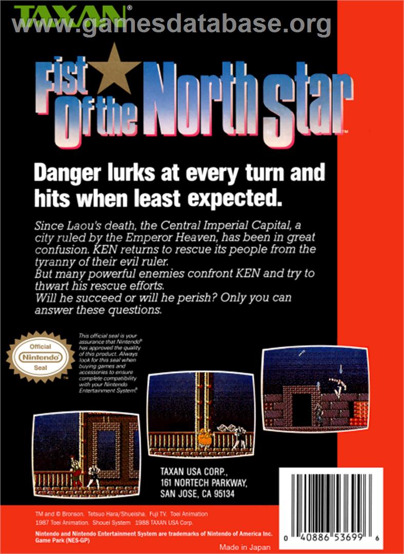 Fist Of The North Star - Nintendo NES - Artwork - Box Back