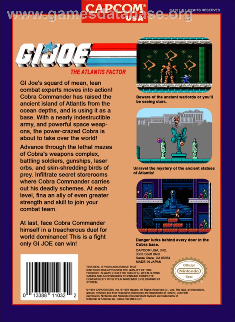 G.I. Joe: The Atlantis Factor - Nintendo NES - Artwork - Box Back