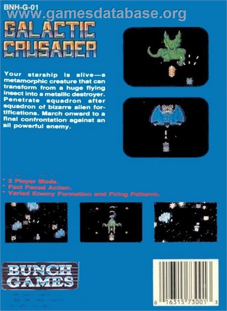 Galactic Crusader - Nintendo NES - Artwork - Box Back