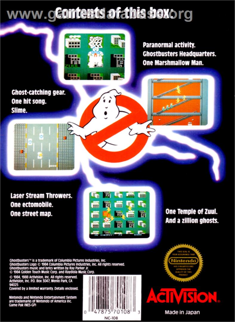 Ghostbusters - Nintendo NES - Artwork - Box Back