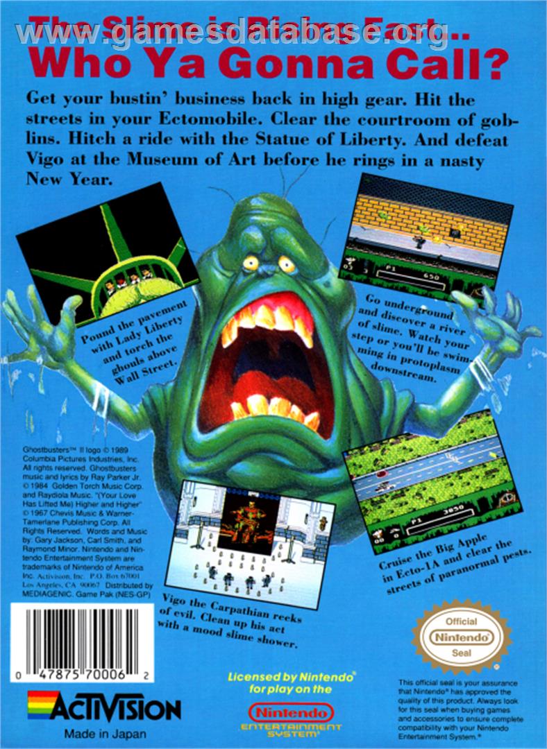 Ghostbusters 2 - Nintendo NES - Artwork - Box Back