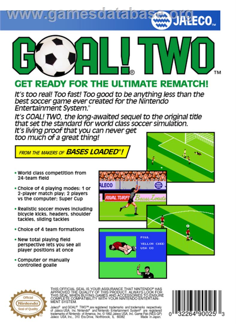 Goal! Two - Nintendo NES - Artwork - Box Back