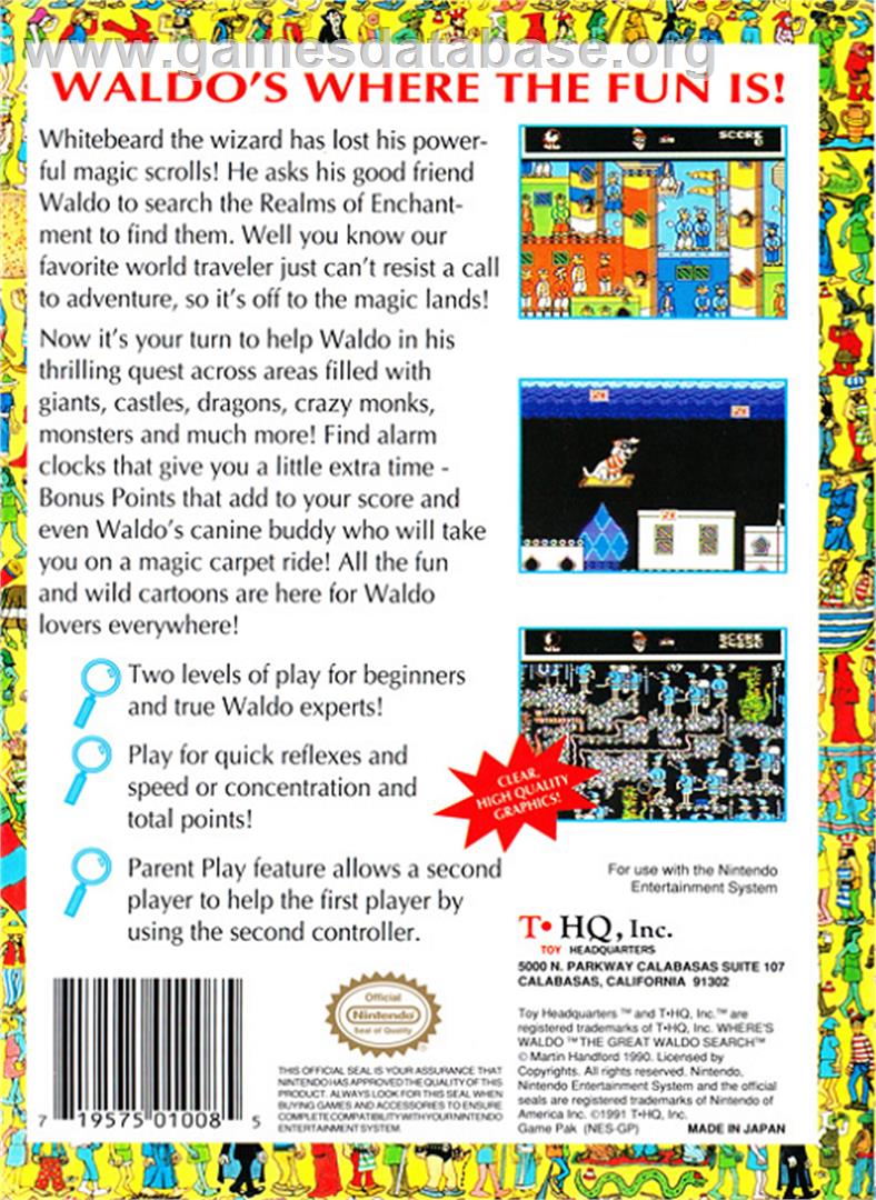 Great Waldo Search - Nintendo NES - Artwork - Box Back