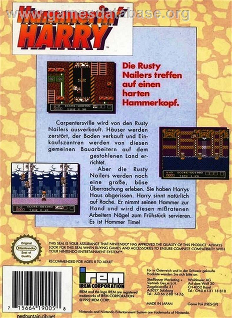 Hammerin' Harry - Nintendo NES - Artwork - Box Back