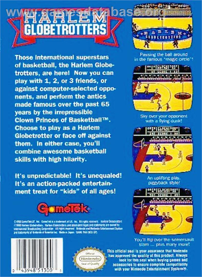 Harlem Globetrotters - Nintendo NES - Artwork - Box Back